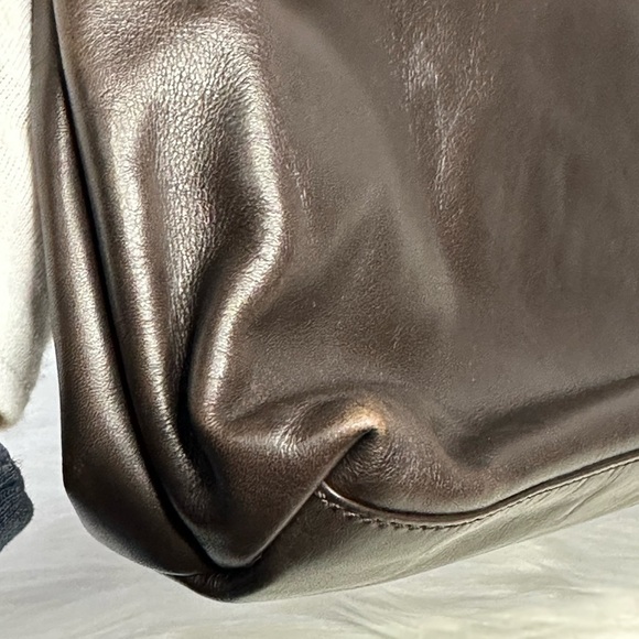 FENDI fur and soft leather clutch bag in coffee brown - Picture 5 of 16